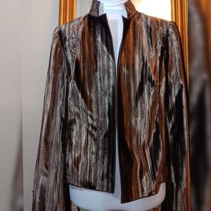 Worth New‎ York Brown Tan Furry Open Front Jacket size Small